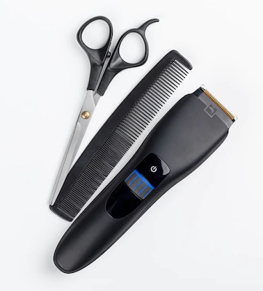 Barber's clippers, scissors and comb